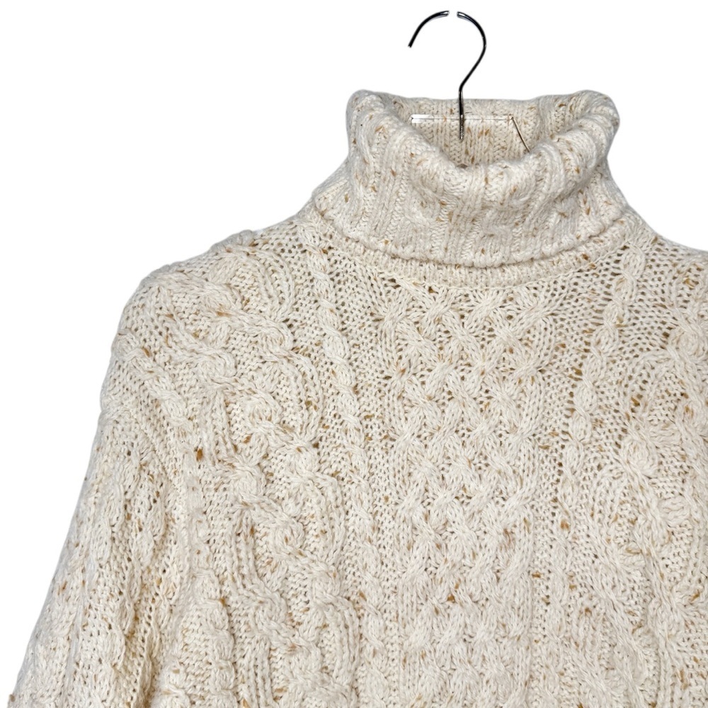 Vintage Liz Sport Vintage Women’s Wool Turtleneck Chunky Cable Knit Sweater Sz M - Picture 2 of 10
